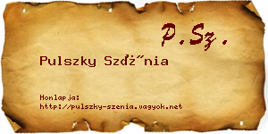 Pulszky Szénia névjegykártya